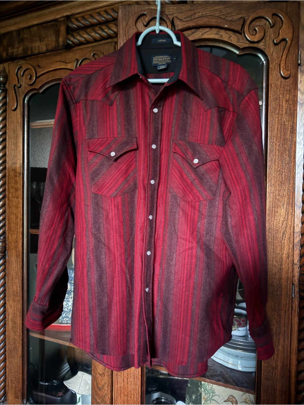 Pendleton Vintage High Grade Western Wear Wool Pearl Snap Shirt Size Medium exce